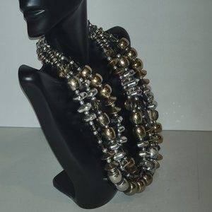 Vintage Premier Designs Three-Strand Bulbous Bead Necklace
